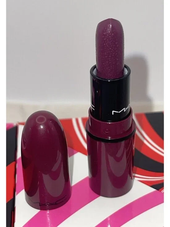MAC Mini Lipstick Rebel Satin A21 Berry Plum Classic Travel Size New No Box - Picture 4 of 11